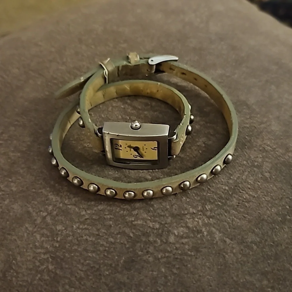Vintage TokyoBay Leather Studded Wrap Watch